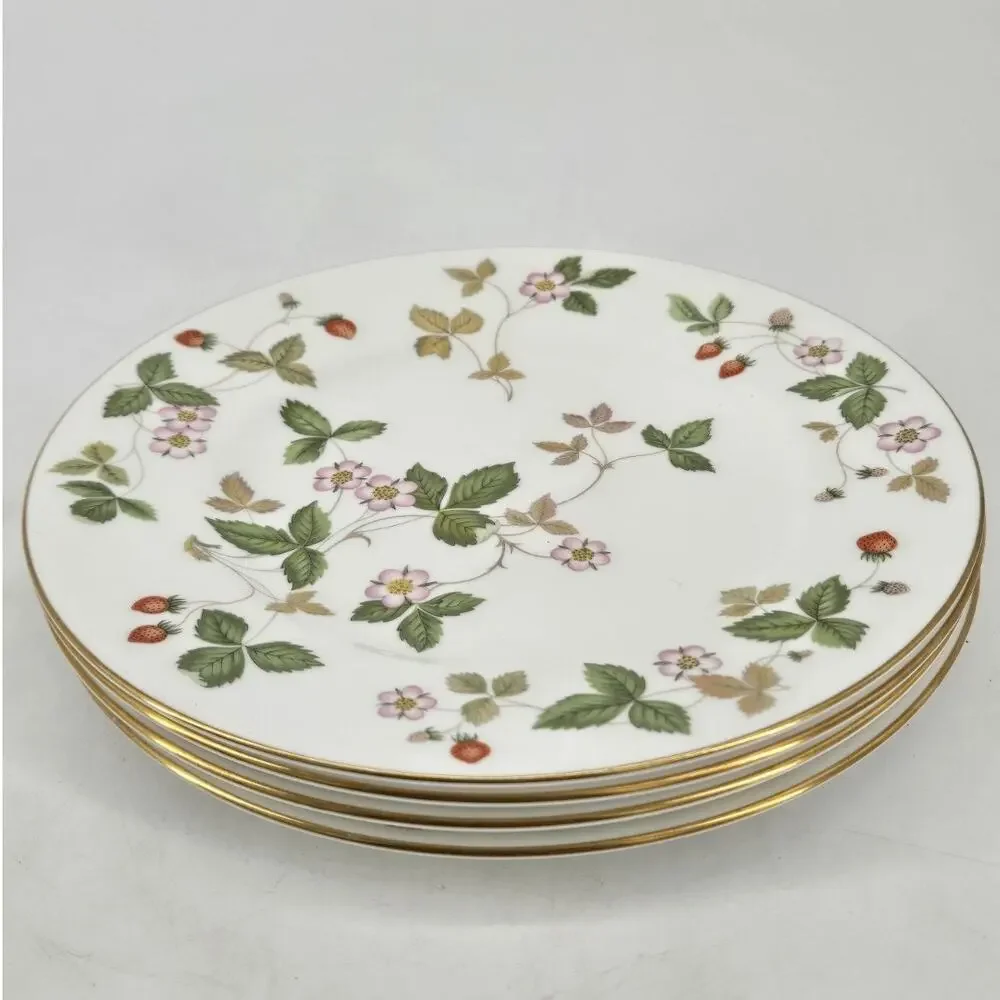4 Wedgewood Wild Strawberry Bone China Salad Plates R4406 8